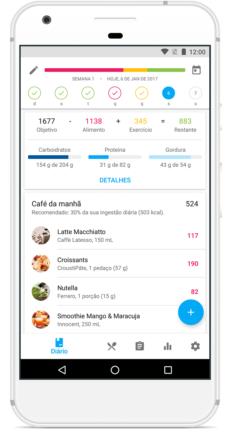 App Contador de Calorias Grátis para Android - YAZIO