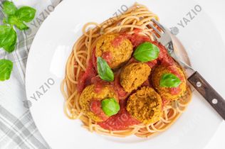 Spaghetti with Lentil Meatballs
