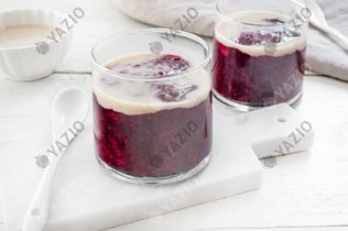 Red Berry Pudding with Vanilla Sauce
