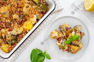 Vegetable Casserole with Crunchy Almond Crumble