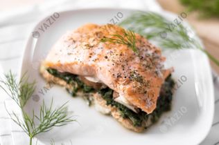 Spinach & Feta Stuffed Salmon