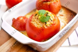 Tomates recheados de cuscuz