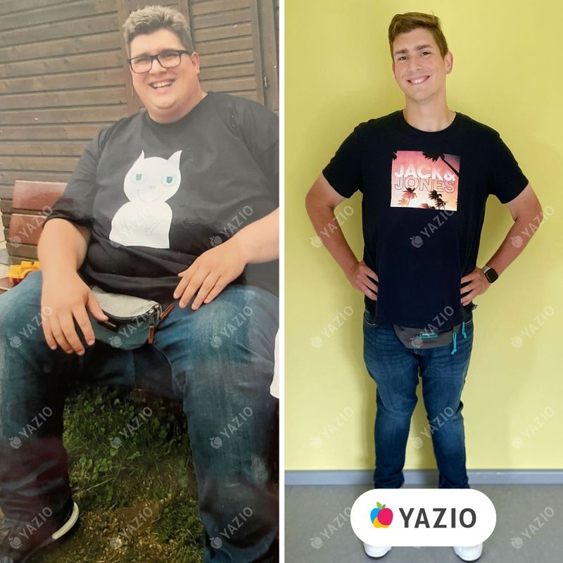 Dominik hat 107 kg mit YAZIO abgenommen