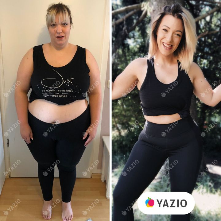 Pia lost 132 lb with YAZIO