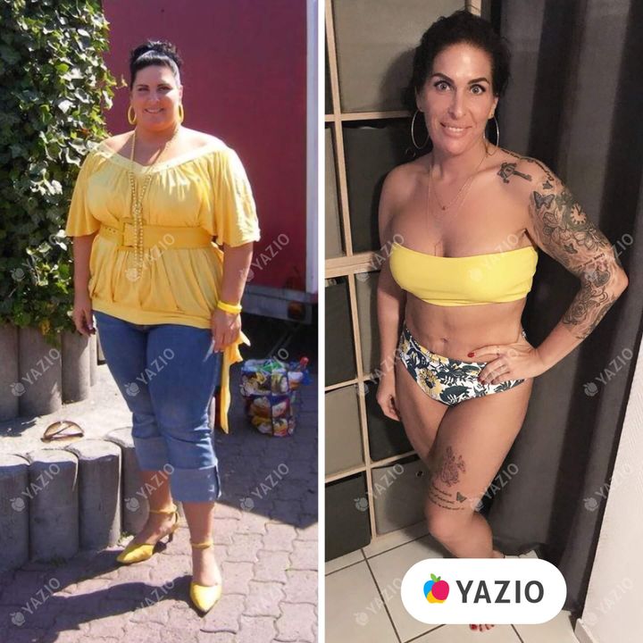 Andrea hat 54 kg mit YAZIO abgenommen
