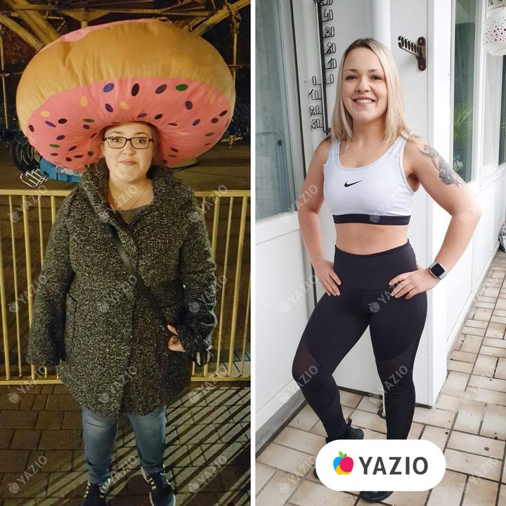 Naiomi lost 77 lb with YAZIO